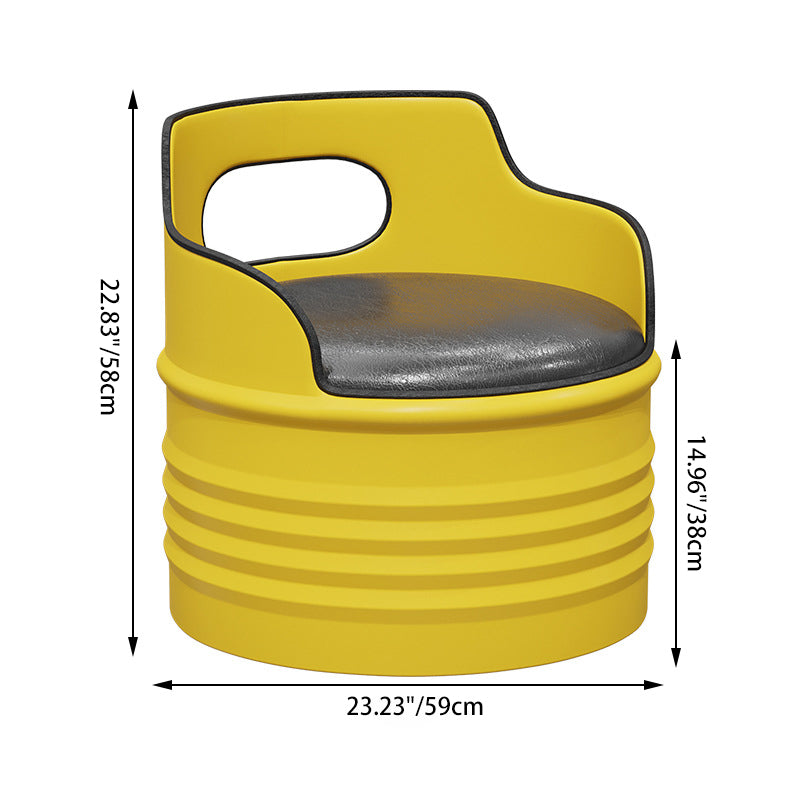 DFM-Chair-BM01759-1.jpg Contemporary Industrial Iron & PU Leather Round Accent Chair For Living Room And Bedroom - Image 4