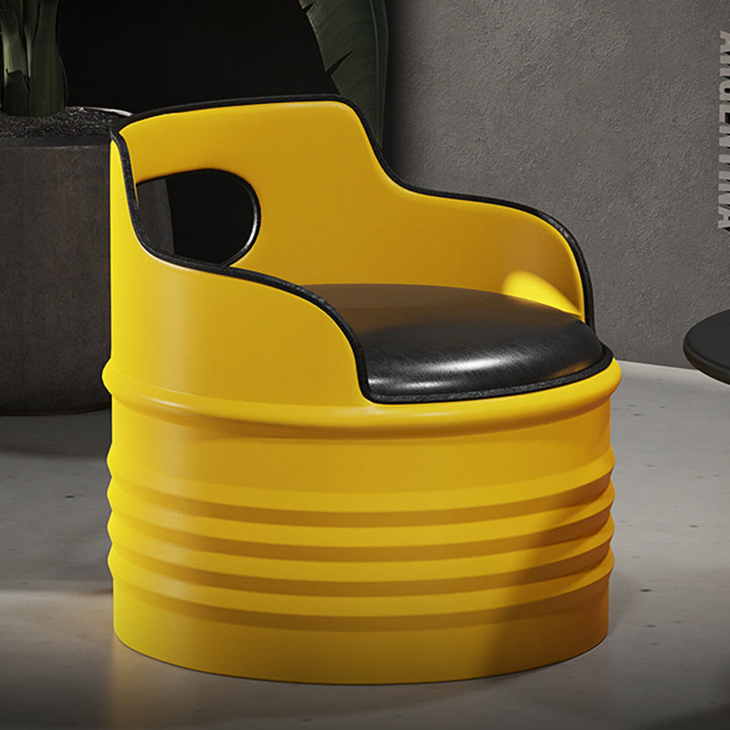 DFM-Chair-BM01759-4.jpg Contemporary Industrial Iron & PU Leather Round Accent Chair For Living Room And Bedroom - Image 8