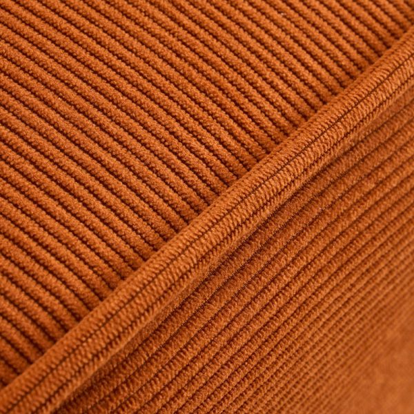 Traditional French Fabric, Corduroy & Wood Square Curved Accent Chair For Bedroom And Living Room - Image 8