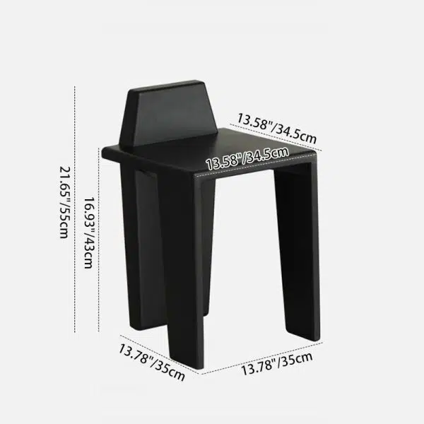 Traditional French Solid Wood Square Low Stool For Bedroom, Living Room & Dining Room - Image 4