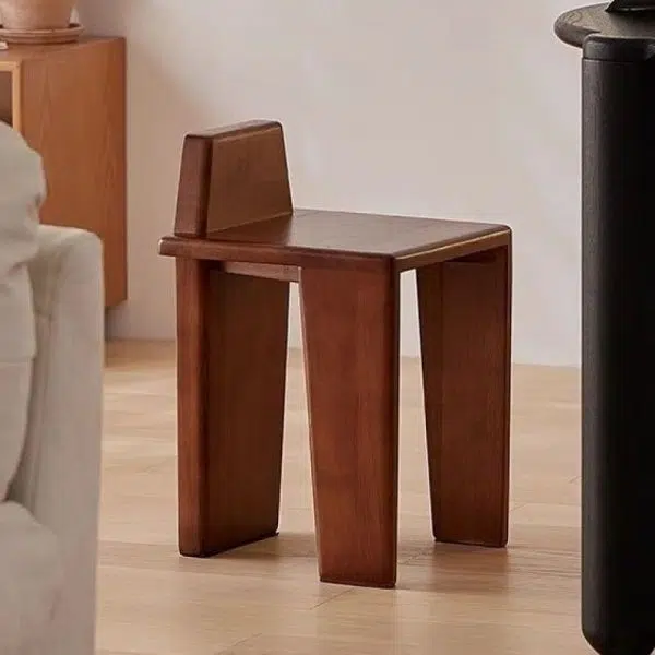 Traditional French Solid Wood Square Low Stool For Bedroom, Living Room & Dining Room - Image 7