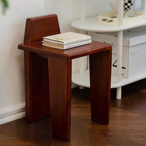 Traditional French Solid Wood Square Low Stool For Bedroom, Living Room & Dining Room - Image 11