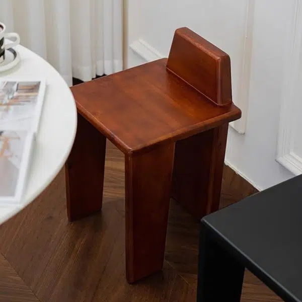 Traditional French Solid Wood Square Low Stool For Bedroom, Living Room & Dining Room - Image 9