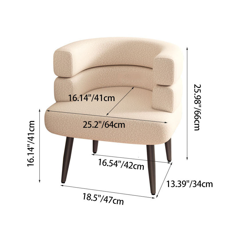 DFM-Chair-BM01797-1.jpg Contemporary Nordic Lambswool & Carbon Steel Curved Round Accent Chair For Bedroom & Living Room - Image 4