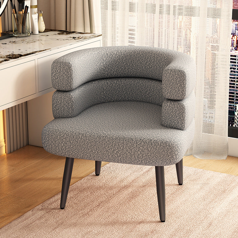 DFM-Chair-BM01797-10.jpg Contemporary Nordic Lambswool & Carbon Steel Curved Round Accent Chair For Bedroom & Living Room - Image 19
