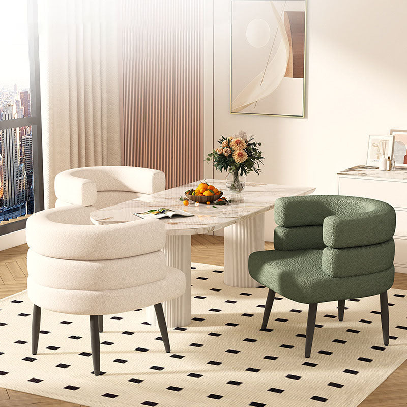 DFM-Chair-BM01797-27.jpg Contemporary Nordic Lambswool & Carbon Steel Curved Round Accent Chair For Bedroom & Living Room - Image 1