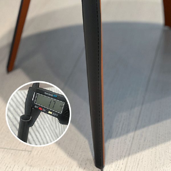 Modern Minimalist Saddle Leather & Carbon Steel Curved Dining Chair For Dining Room, Bedroom & Living Room - Image 5