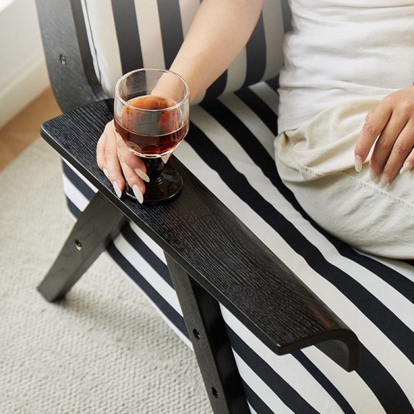 Contemporary Nordic Velvet & Wood Square Accent Chair With Adjustable Legs For Bedroom & Living Room - Image 7