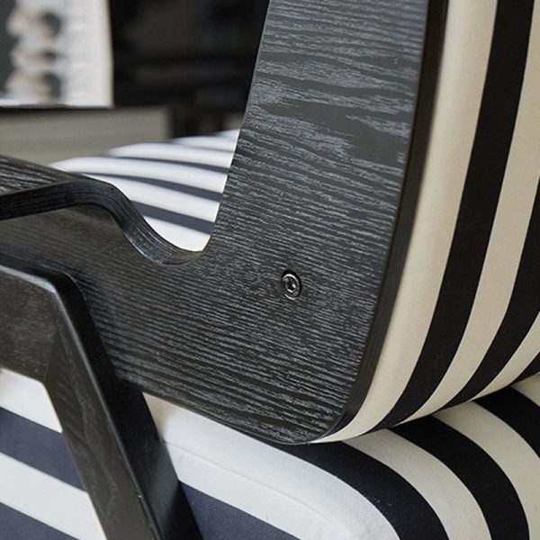 Contemporary Nordic Velvet & Wood Square Accent Chair With Adjustable Legs For Bedroom & Living Room - Image 5