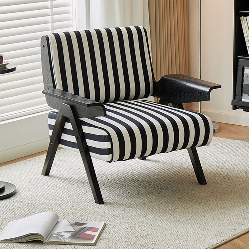 DFM-Chair-BM01804-4.jpg Contemporary Nordic Velvet & Wood Square Accent Chair With Adjustable Legs For Bedroom & Living Room - Image 1