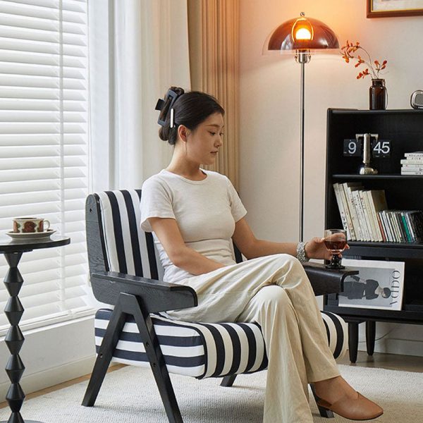 Contemporary Nordic Velvet & Wood Square Accent Chair With Adjustable Legs For Bedroom & Living Room - Image 10