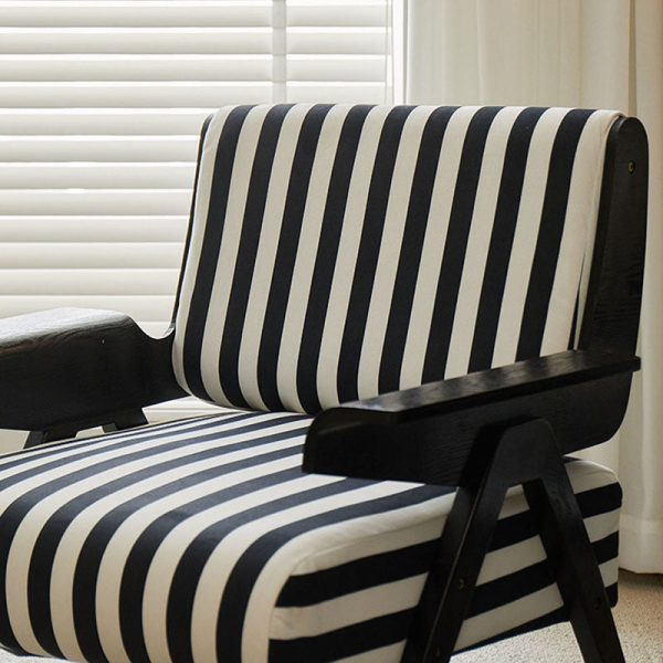 Contemporary Nordic Velvet & Wood Square Accent Chair With Adjustable Legs For Bedroom & Living Room - Image 8