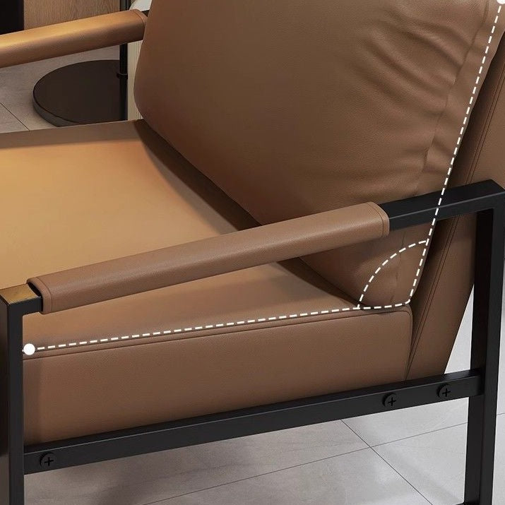 DFM-Chair-BM01806-17.jpg Contemporary Nordic Leather & Iron Square Accent Chair For Bedroom & Living Room - Image 8