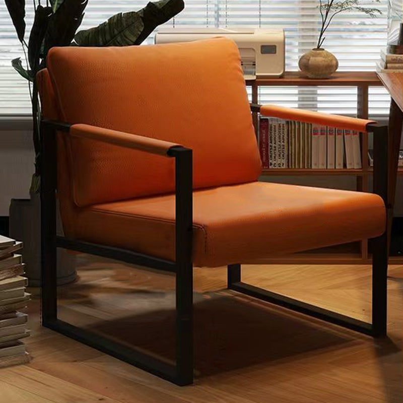 DFM-Chair-BM01806-2.jpg Contemporary Nordic Leather & Iron Square Accent Chair For Bedroom & Living Room - Image 18