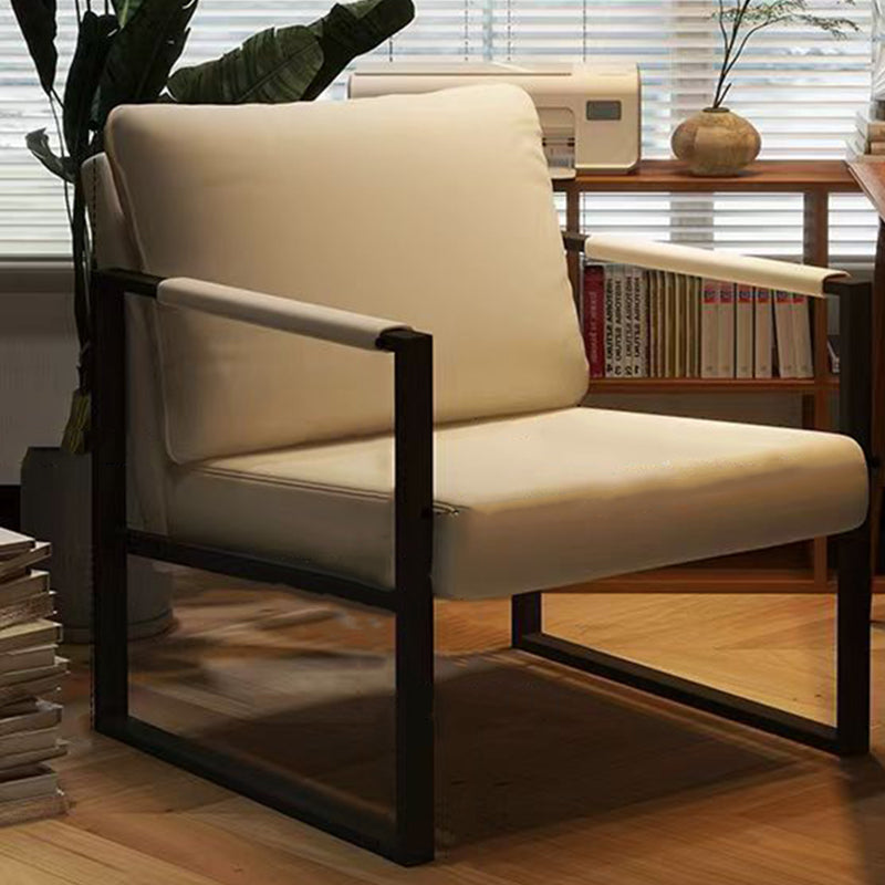 DFM-Chair-BM01806-4.jpg Contemporary Nordic Leather & Iron Square Accent Chair For Bedroom & Living Room - Image 14