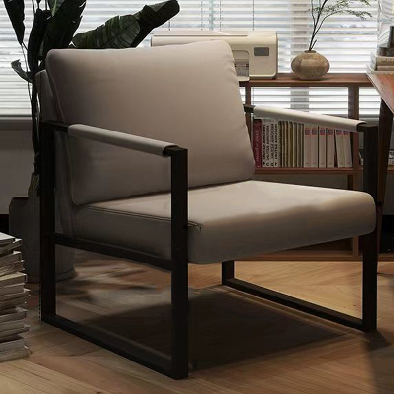 DFM-Chair-BM01806-5.jpg Contemporary Nordic Leather & Iron Square Accent Chair For Bedroom & Living Room - Image 15