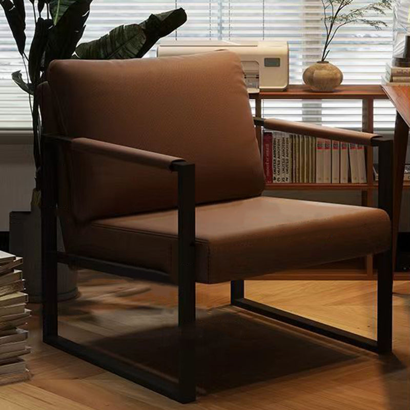 DFM-Chair-BM01806-7.jpg Contemporary Nordic Leather & Iron Square Accent Chair For Bedroom & Living Room - Image 17