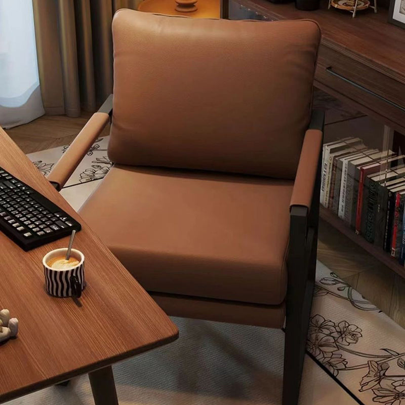 DFM-Chair-BM01806-9.jpg Contemporary Nordic Leather & Iron Square Accent Chair For Bedroom & Living Room - Image 20