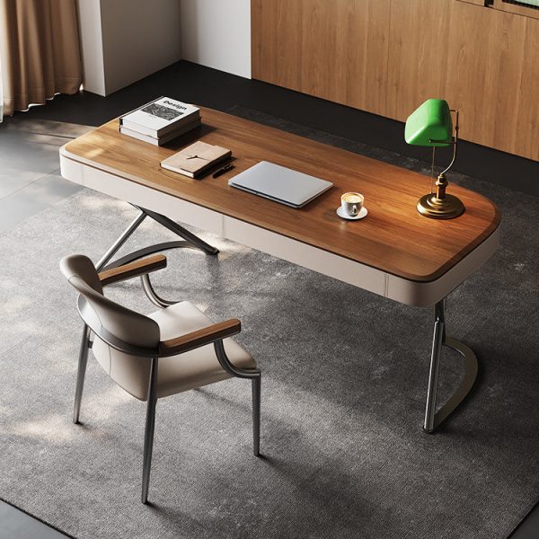 Contemporary Scandinavian Microfiber Leather Walnut Stainless Steel Curved Square Dining Chair With Backrest For Living Room & Dining Room - Image 16