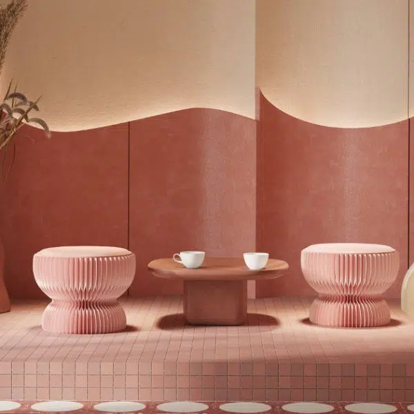 Contemporary Creative Leather Kraft Paper Round Cylinder Foldable Low Stool For Bedroom & Living Room - Image 8