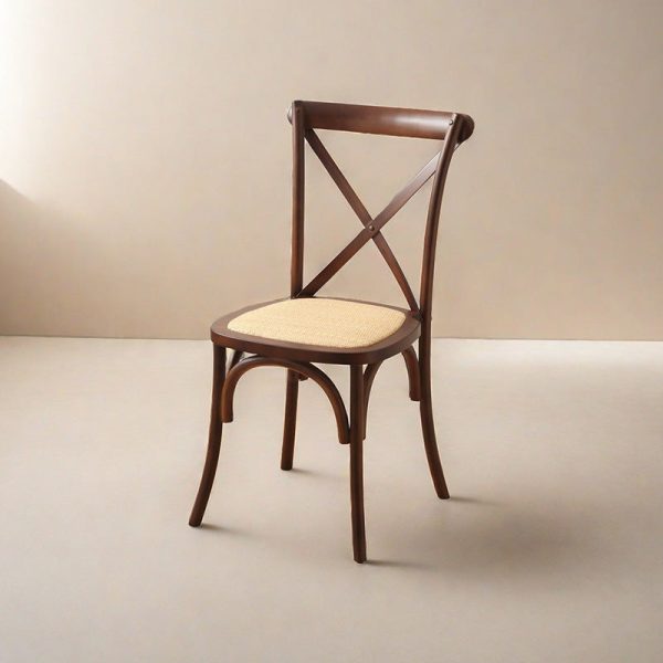 Contemporary Scandinavian Solid Wood Rattan Curved Square Dining Chair With Backrest For Dining Room - Image 17