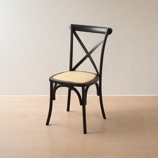 Contemporary Scandinavian Solid Wood Rattan Curved Square Dining Chair With Backrest For Dining Room - Image 15