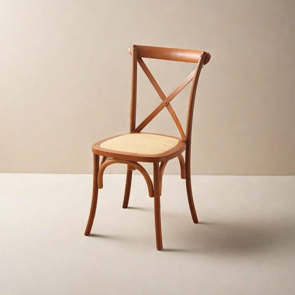 Contemporary Scandinavian Solid Wood Rattan Curved Square Dining Chair With Backrest For Dining Room - Image 18