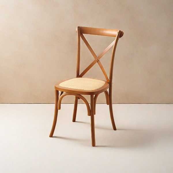 Contemporary Scandinavian Solid Wood Rattan Curved Square Dining Chair With Backrest For Dining Room - Image 14