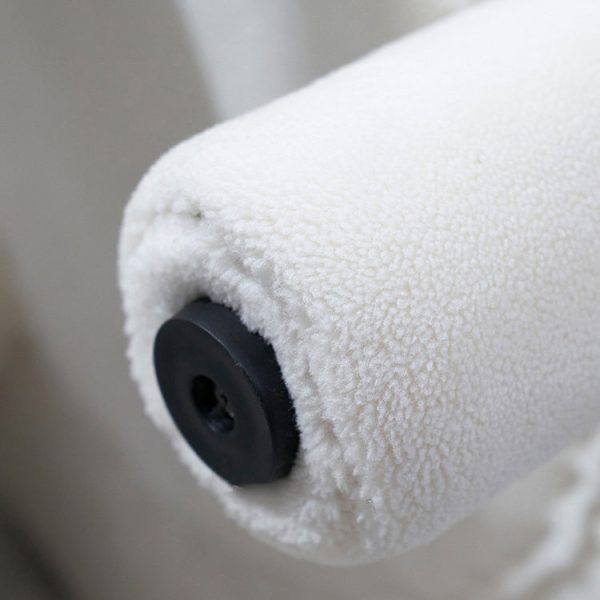 Contemporary Creative Lambswool Solid Wood Curved Round Kids Accent Chair With Backrest For Living Room - Image 9