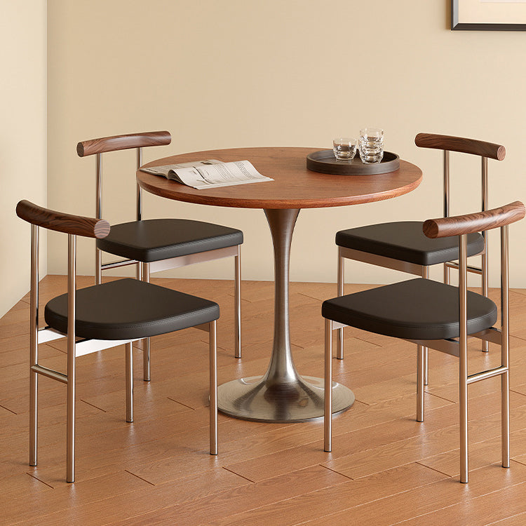 DFM-Chair-BW02264-4-16fb8f16-f20f-4a22-b107-fcc26d08a572.jpg Contemporary Scandinavian Leather Metal Solid Wood Rounded Rectangular Dining Chair With Backrest For Dining Room - Image 1