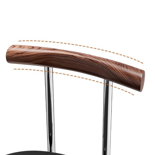 Contemporary Scandinavian Leather Metal Solid Wood Rounded Rectangular Dining Chair With Backrest For Dining Room - Image 5