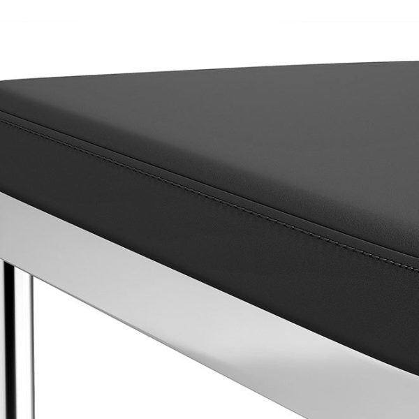 Contemporary Scandinavian Leather Metal Solid Wood Rounded Rectangular Dining Chair With Backrest For Dining Room - Image 6