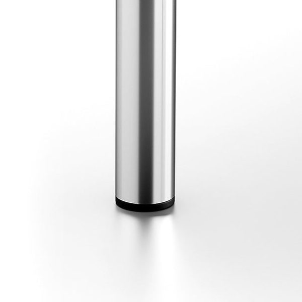 Contemporary Scandinavian Leather Metal Solid Wood Rounded Rectangular Dining Chair With Backrest For Dining Room - Image 7