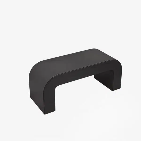 Contemporary Creative PU Leather Wood Rounded Rectangular Footstool Bench For Living Room - Image 15