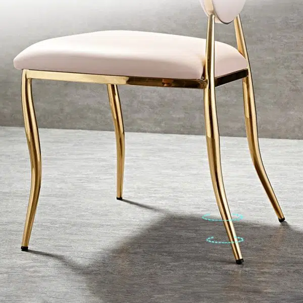 Contemporary Nordic Stainless Steel Leather Dining Chair Backrest Armless For Dining Room - Image 6