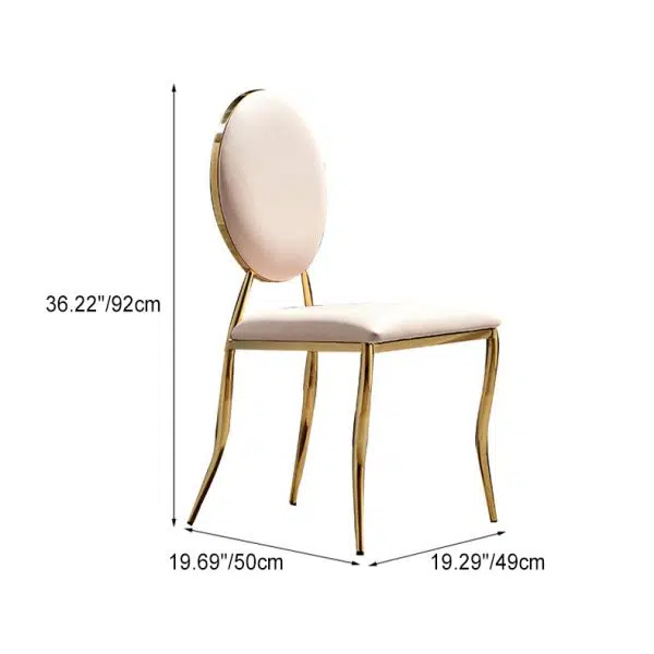 Contemporary Nordic Stainless Steel Leather Dining Chair Backrest Armless For Dining Room - Image 4