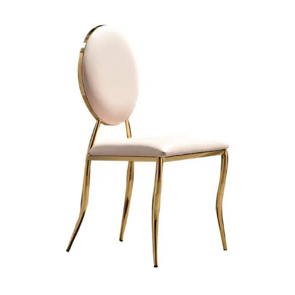 Contemporary Nordic Stainless Steel Leather Dining Chair Backrest Armless For Dining Room - Image 9