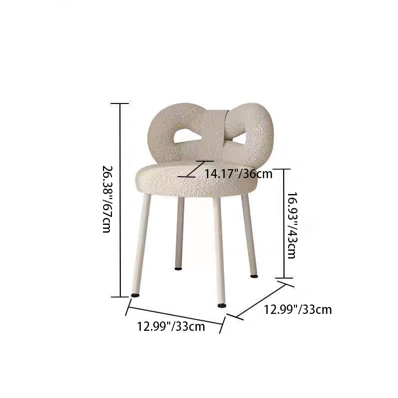 DFM-Chair-FA00229-1.jpg Contemporary Creative Bow Knot Lambswool Iron Vanity Stool Backrest Armless For Bedroom - Image 4