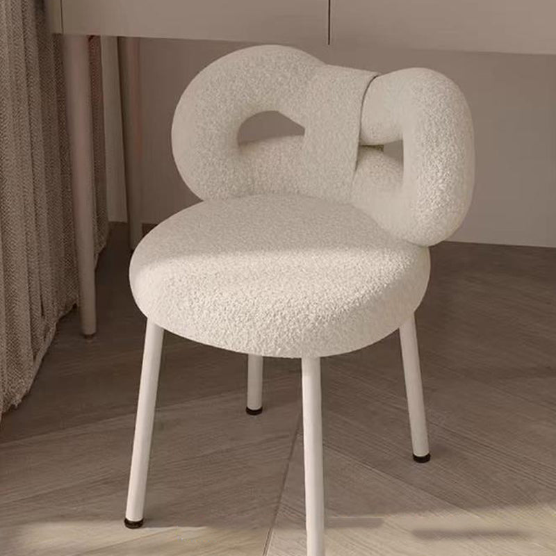 DFM-Chair-FA00229-10.jpg Contemporary Creative Bow Knot Lambswool Iron Vanity Stool Backrest Armless For Bedroom - Image 15