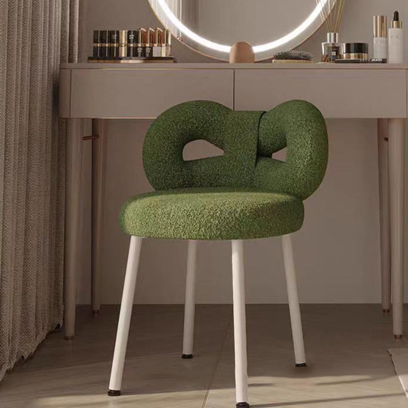 DFM-Chair-FA00229-12.jpg Contemporary Creative Bow Knot Lambswool Iron Vanity Stool Backrest Armless For Bedroom - Image 14