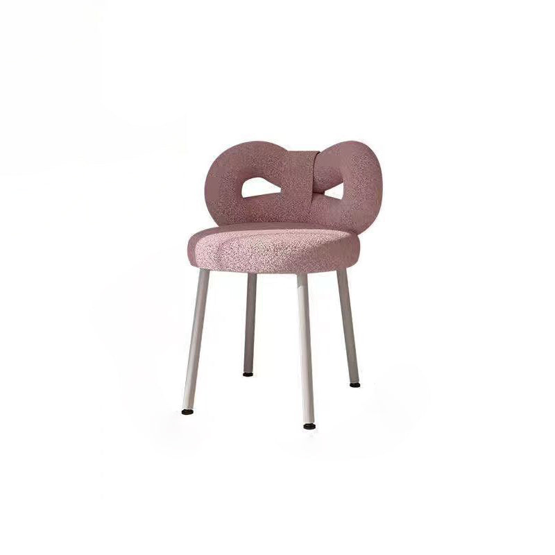 DFM-Chair-FA00229-3.jpg Contemporary Creative Bow Knot Lambswool Iron Vanity Stool Backrest Armless For Bedroom - Image 17