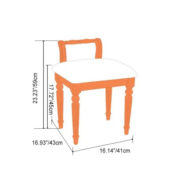 Traditional Vintage Fabric Rubber Wood Chair Backrest Armless For Living Room - Image 4