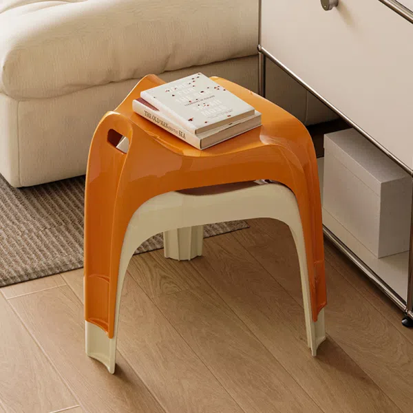 Contemporary Nordic ABS Chair Backless Armless For Living Room - Image 2