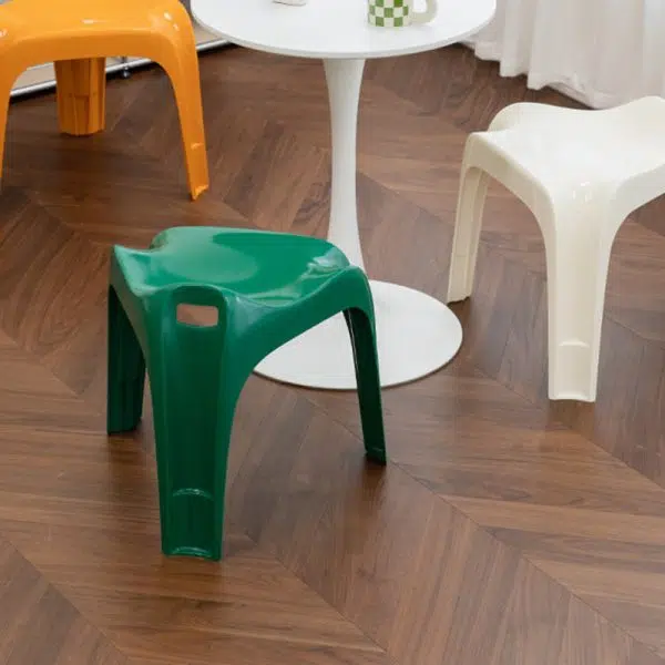 Contemporary Nordic ABS Chair Backless Armless For Living Room - Image 11