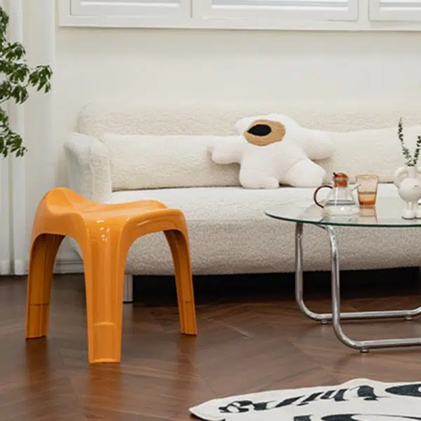 Contemporary Nordic ABS Chair Backless Armless For Living Room - Image 10