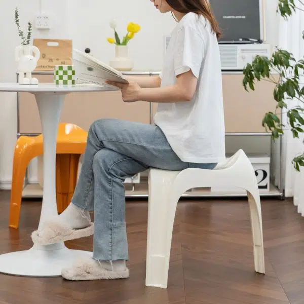 Contemporary Nordic ABS Chair Backless Armless For Living Room - Image 15