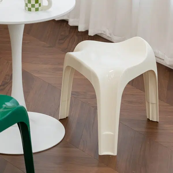 Contemporary Nordic ABS Chair Backless Armless For Living Room - Image 12