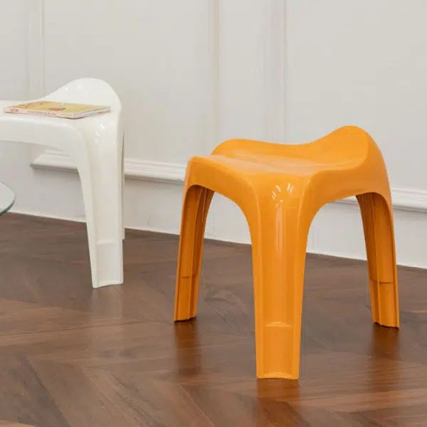 Contemporary Nordic ABS Chair Backless Armless For Living Room - Image 9