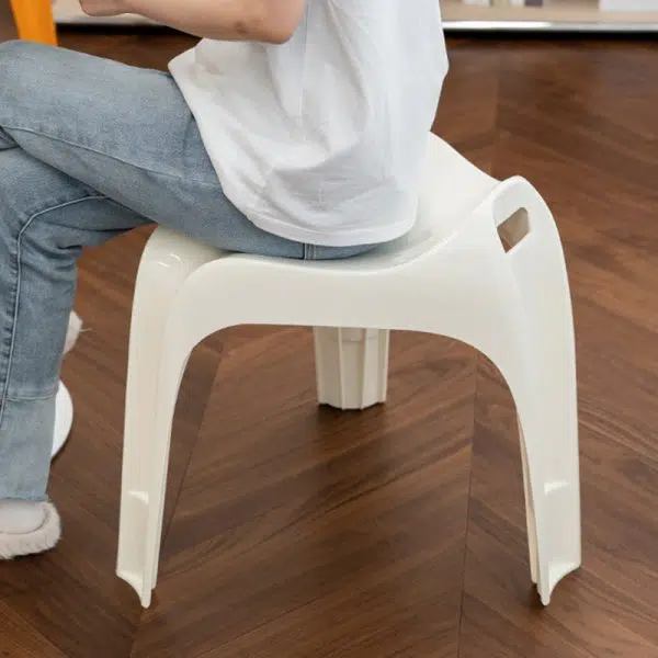 Contemporary Nordic ABS Chair Backless Armless For Living Room - Image 8