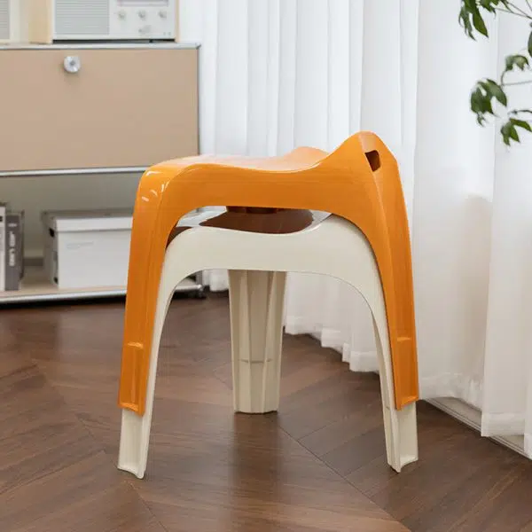 Contemporary Nordic ABS Chair Backless Armless For Living Room - Image 13